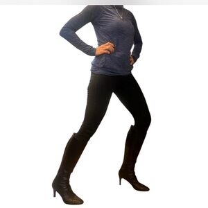 Jill Stuart 100% Italian leather knee-high heeled boots